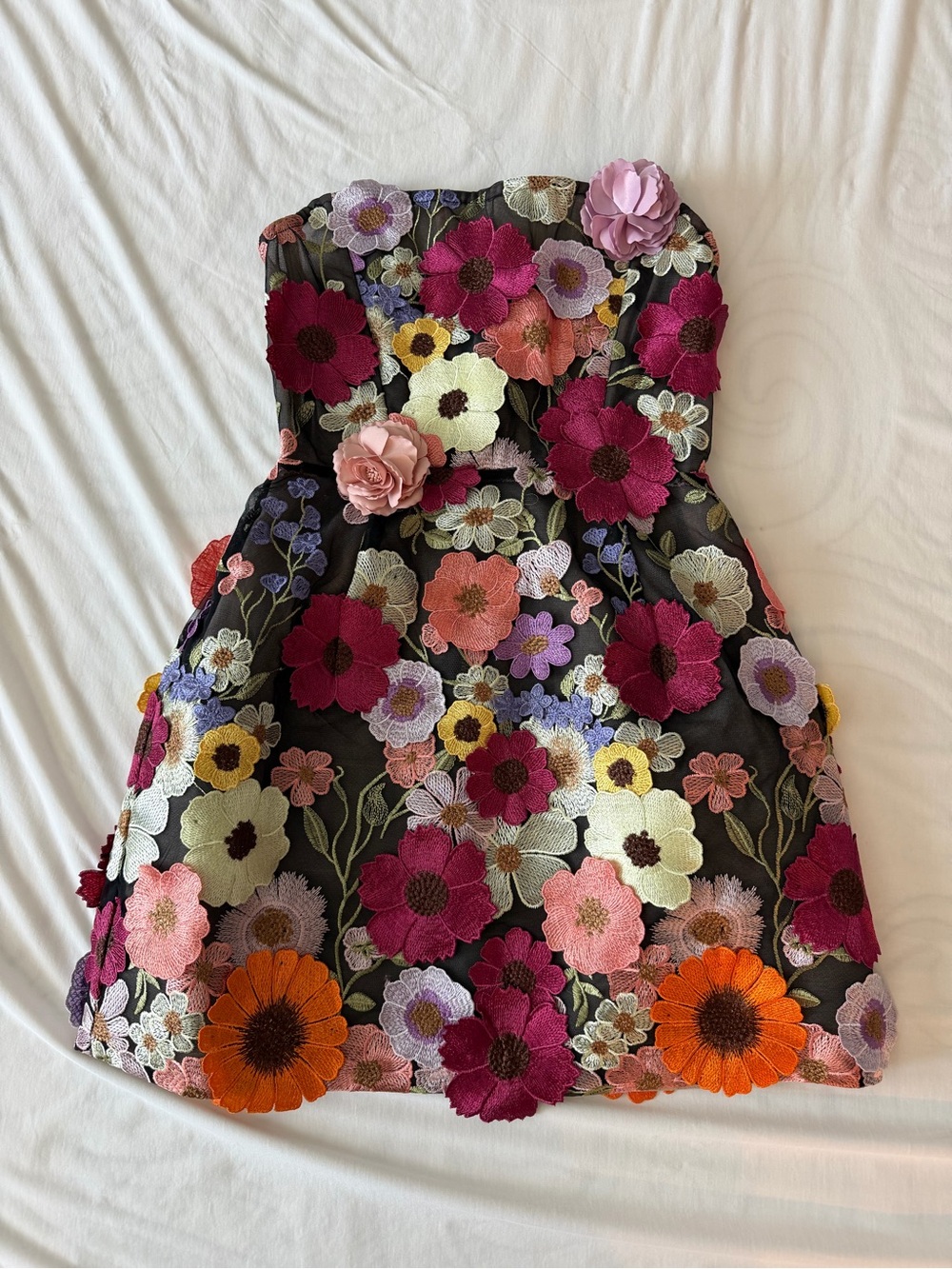 Bronx Banco Bouquet Maraya Mini Dress in Black Multi